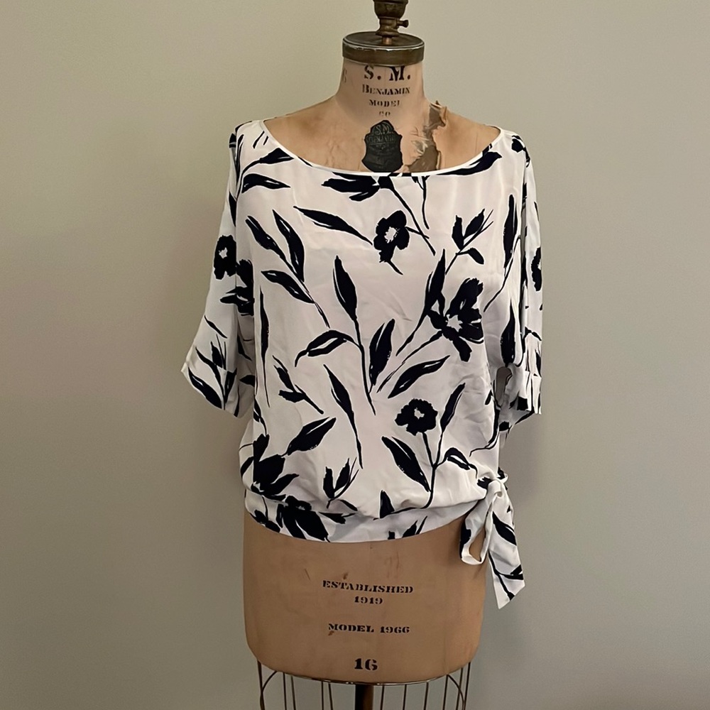 Silk short sleeve blouse